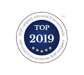 Rekvizitai.lt TOP Company 2019 award badge