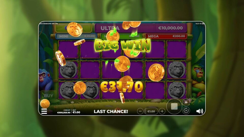 Bad baboons deluxe slot game big win