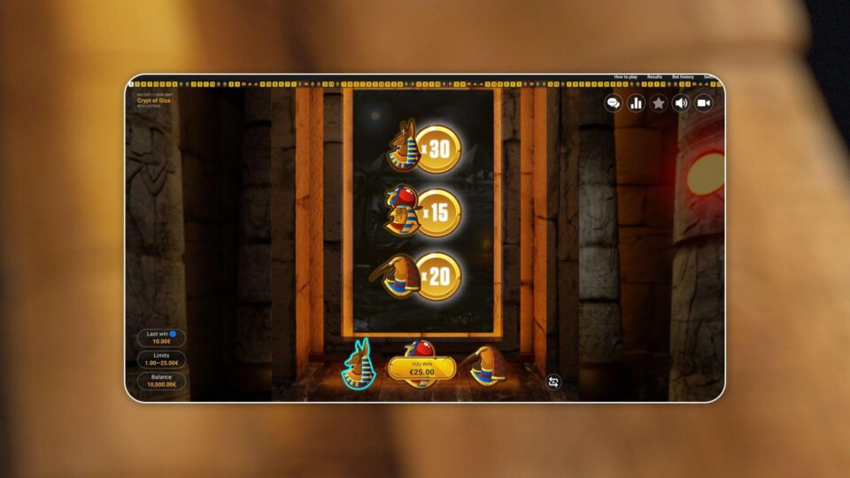 crypt of giza live game bonus round