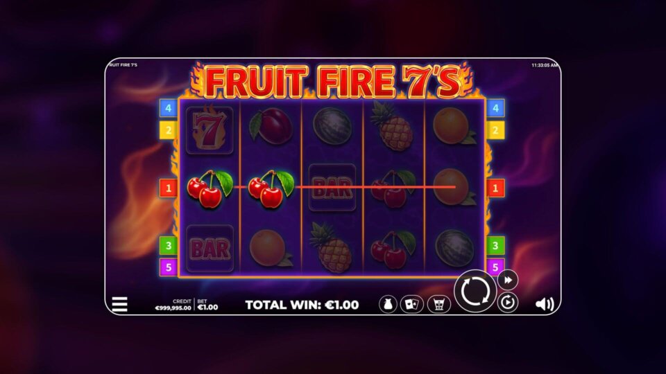 Fruit Fire 7's slot game win