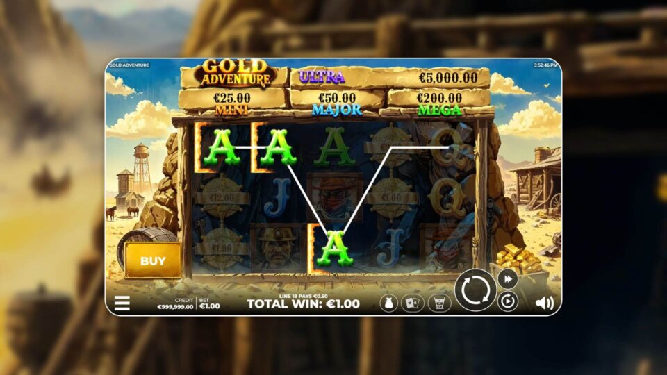 gold adventure slot game win