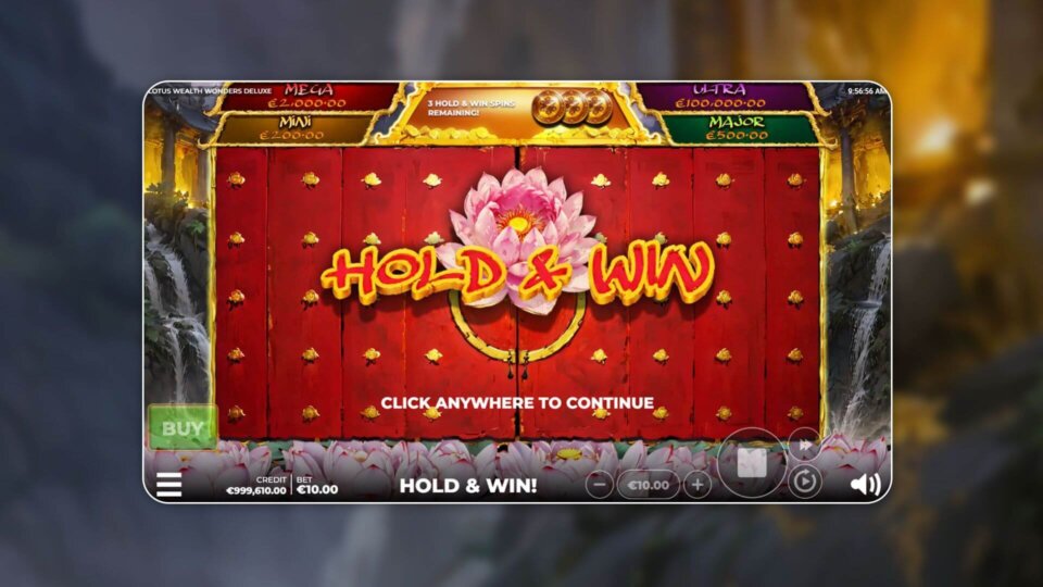 lotus wealth wonders deluxe slot game hold & win