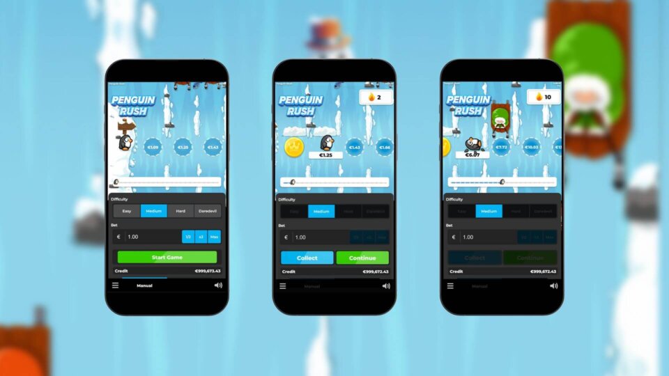 penguin rush tap game mobile