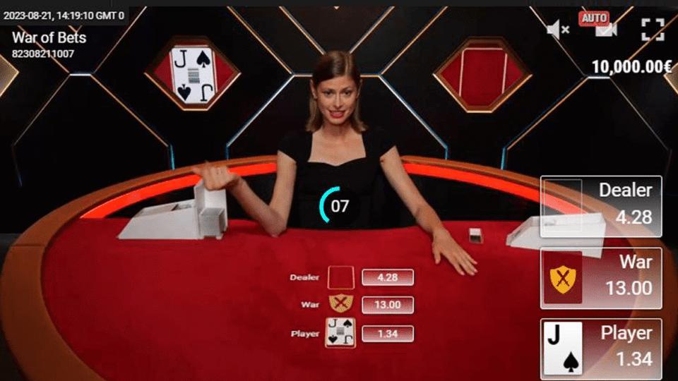 war of bets live cards game action