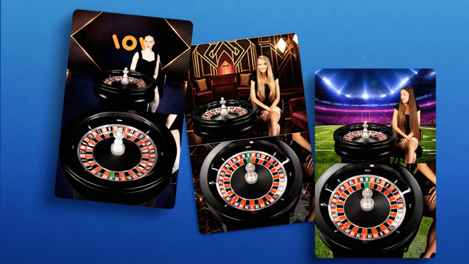 Live roulette tables displayed in multiple custom casino themes created with BetGames Casino Designer.